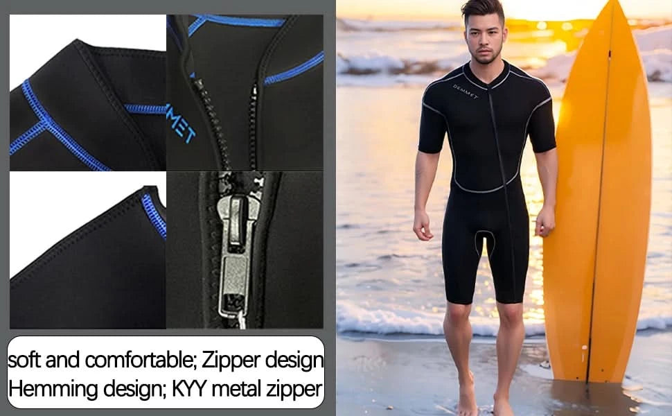 Taucher-Neoprenanzug 1,5-3 mm, einteilig, Neopren, Herren und Damen, Ganzkörper-Neoprenanzug, Sonnenschutz, warm, Badeanzug, Schwimmen, Surfen, Schnorcheln