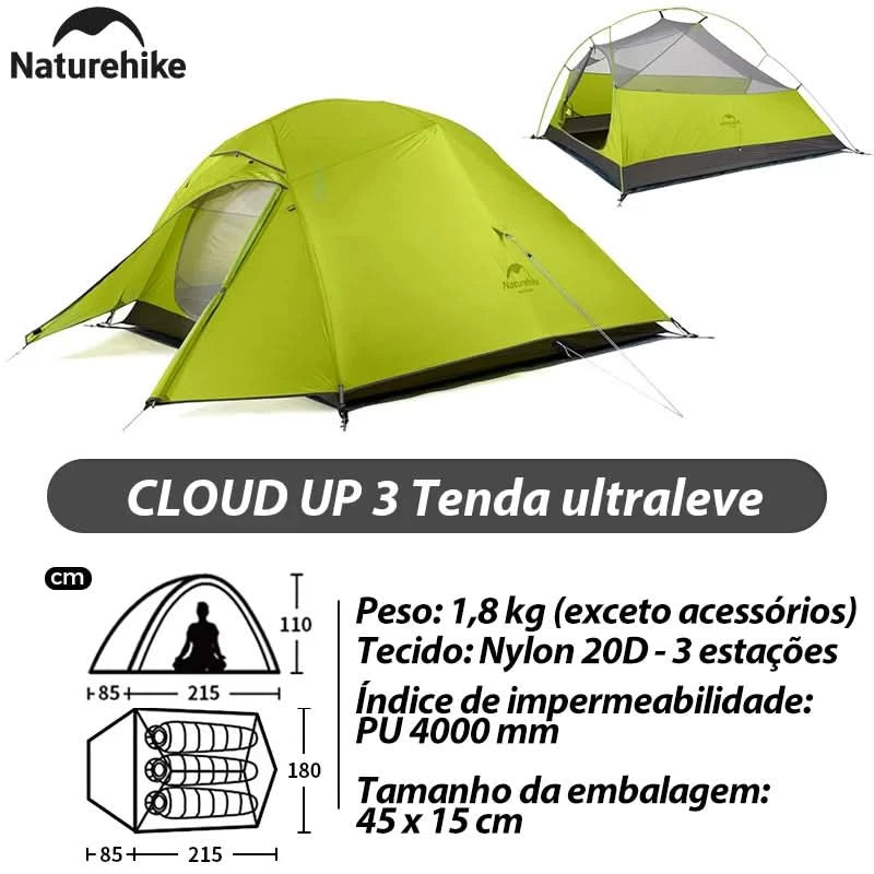 Naturehike Brazil Cloud Up 1-2-3P Camping Rucksack Outdoor Ultraleicht Wasserdichtes Zelt Camping Strandzelt