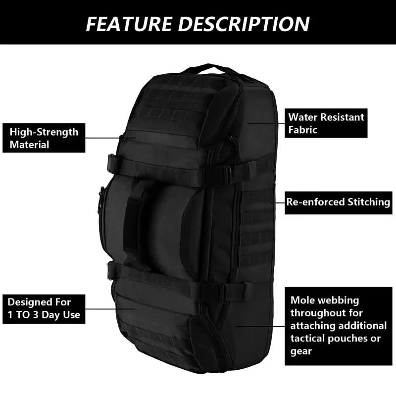 LQARMY 30L 45L 80L Sport-Reisetasche Molle Taktischer Rucksack Fitnessstudio-Sporttasche Große Seesäcke für Camping Jagd Angeln