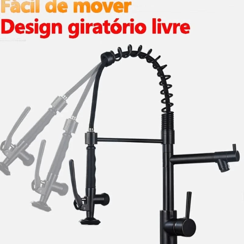 Gourmet-Küchenarmatur 50cm mit Gelenkschlauchbrause 2 Strahlarten 100% Metall Chrom Versand 12h SP