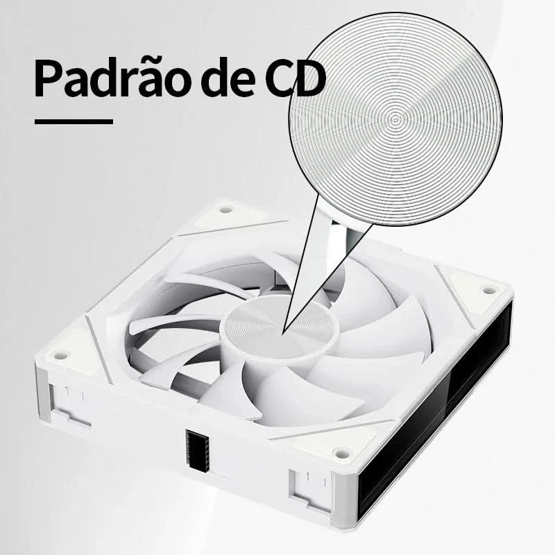 Teucer JM-5 PC Argb Light CD Texture 12cm 3in1 PWM Fan Case No Noise 800-2000rpm Water Cooling Radator Fan