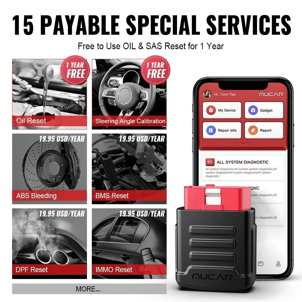 MUCAR BT200 & BT200 Pro Obd2 Diagnosegeräte Bluetooth obd 2 Scanner Automobil Code-Lesegerät Alle Systemdiagnose lebenslang kostenlos