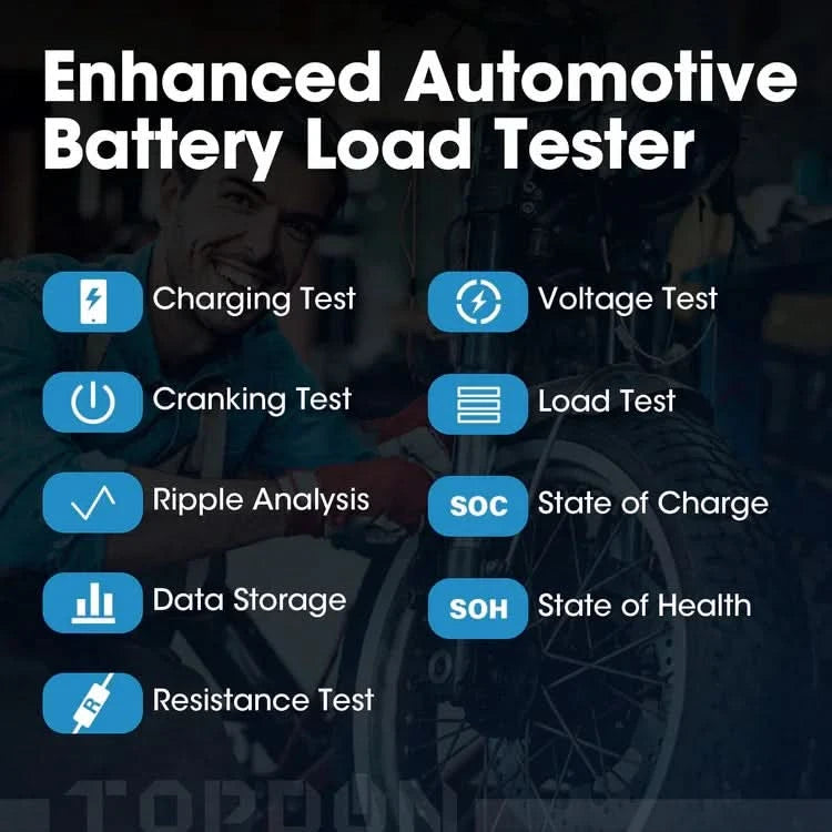 TOPDON BT200 12V 24V Car Battery Tester Battery Load Tester Battery Analyzer Car Truck Mechanics Repair Auto Diagnostic Battery