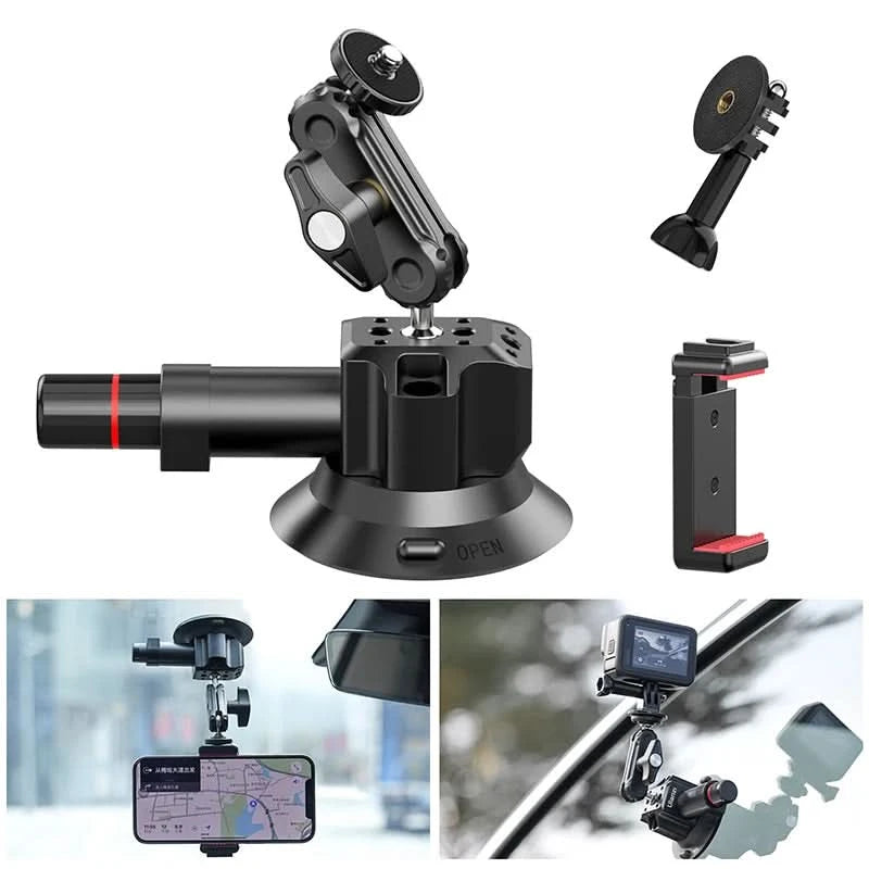 Ulanzi Auto-Handy-Action-Kamerahalter Handpumpe 360° Saugnapf verstellbar professionell für GoPro für Insta360 für DJI Action
