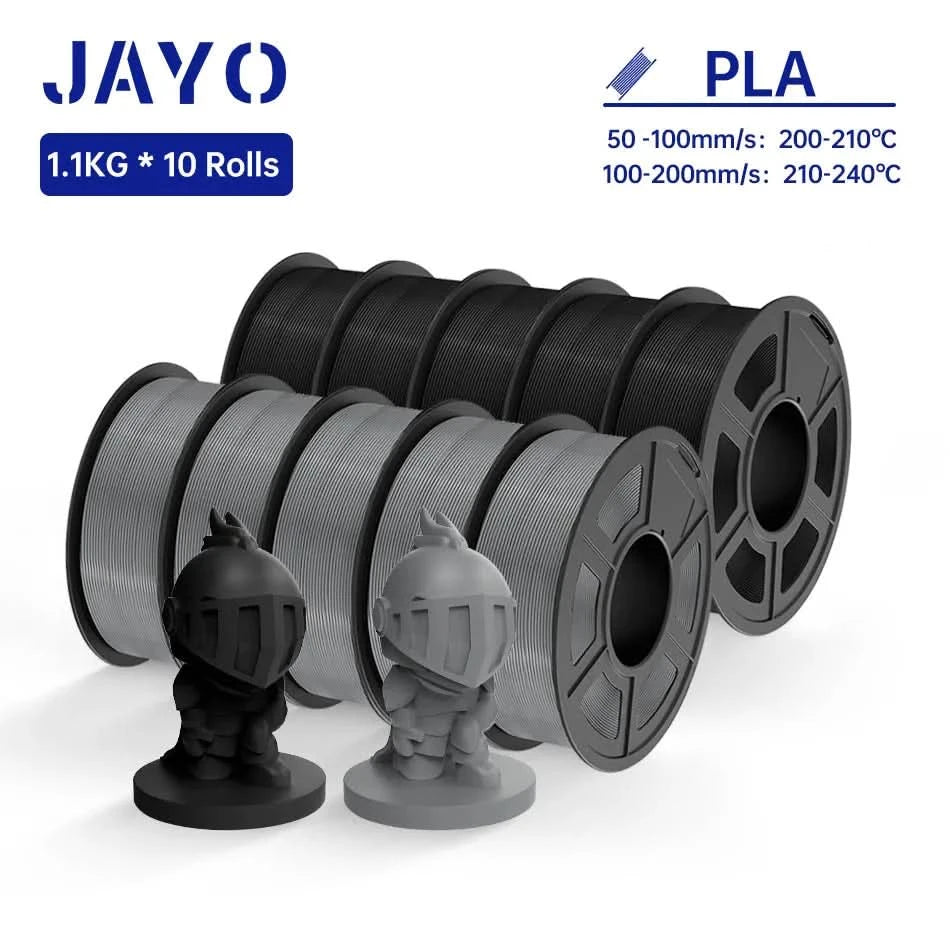 JAYO PLA / ABS / PETG / Silk / ASA / TPU / PLA+ Filament 10 Rollen 3D-Drucker-Filament 1.75MM 0.65/1/1.1KG sauber gewickeltes 3D-Filament