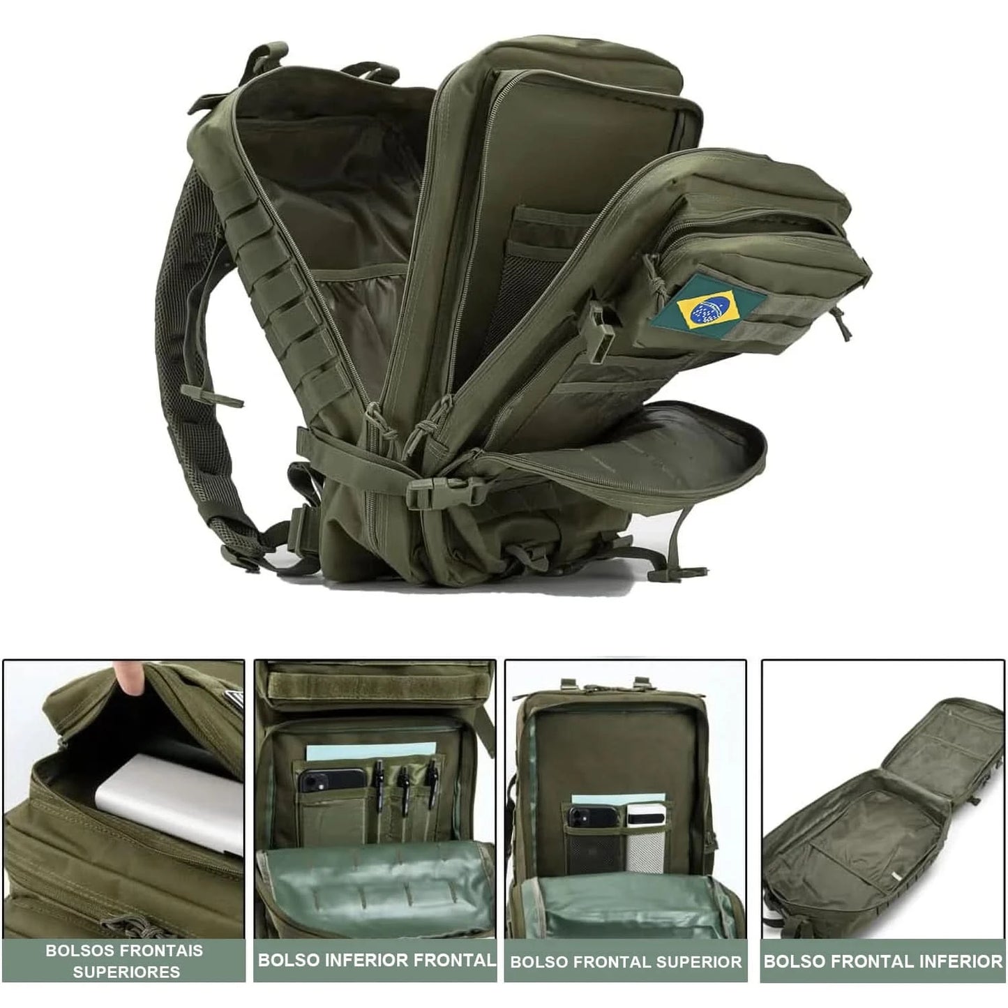 Assall Militärischer Taktischer Rucksack, verstärkt, wasserdicht, groß