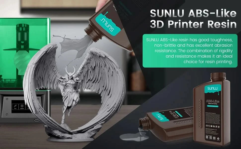 SUNLU 5KG ABS-Like/ Standard / Water-Wash/ 14K High Precision Resin 405nm Rapid UV-Curing Photopolymer Resin 1KG/Bottle