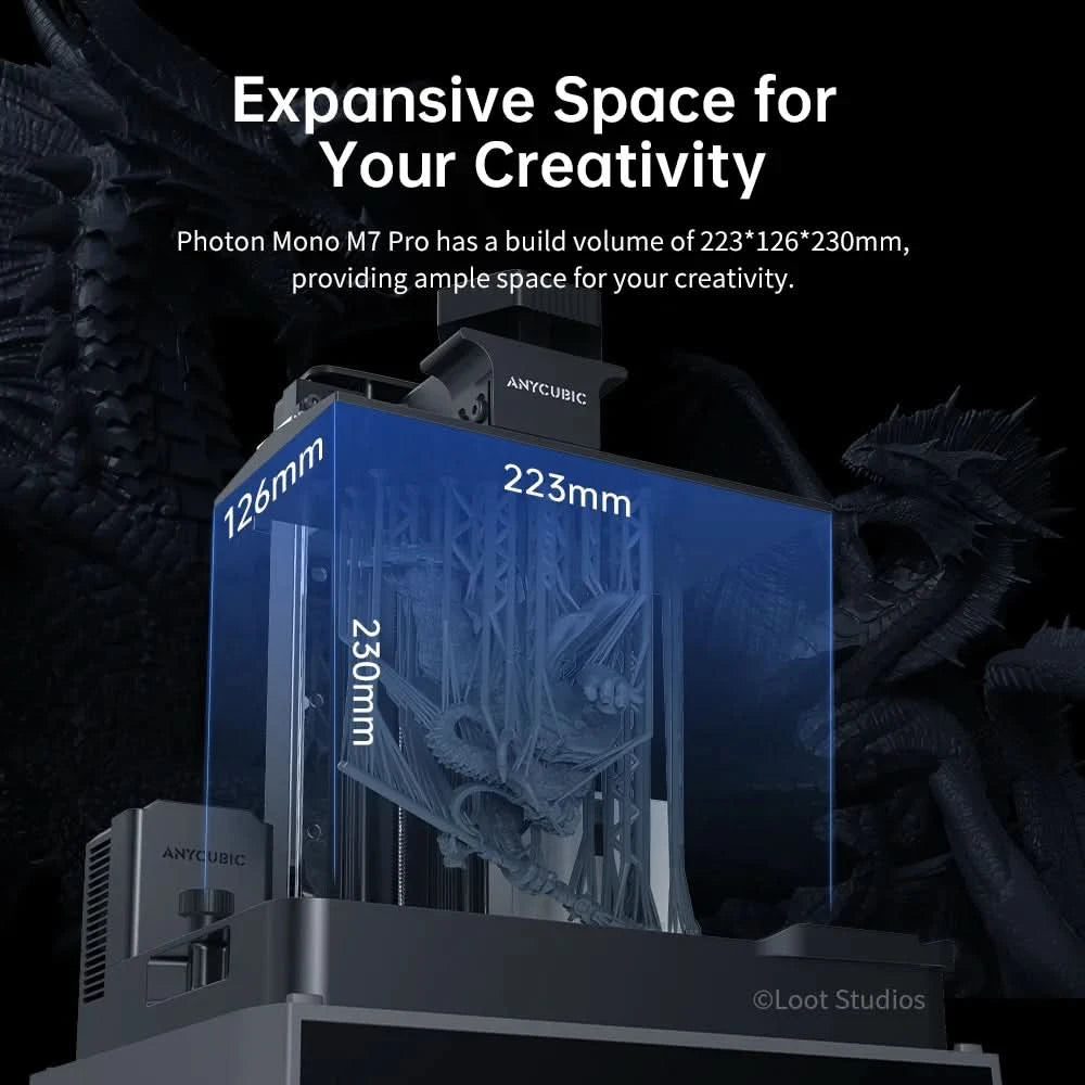 ANYCUBIC Photon Mono M7 Pro 14K Geschwindigkeit bis zu 170 mm/h Mono MSLA 3D-Drucker 10,1'' LCD-Harz 3D-Drucker Größe 223*126*230mm