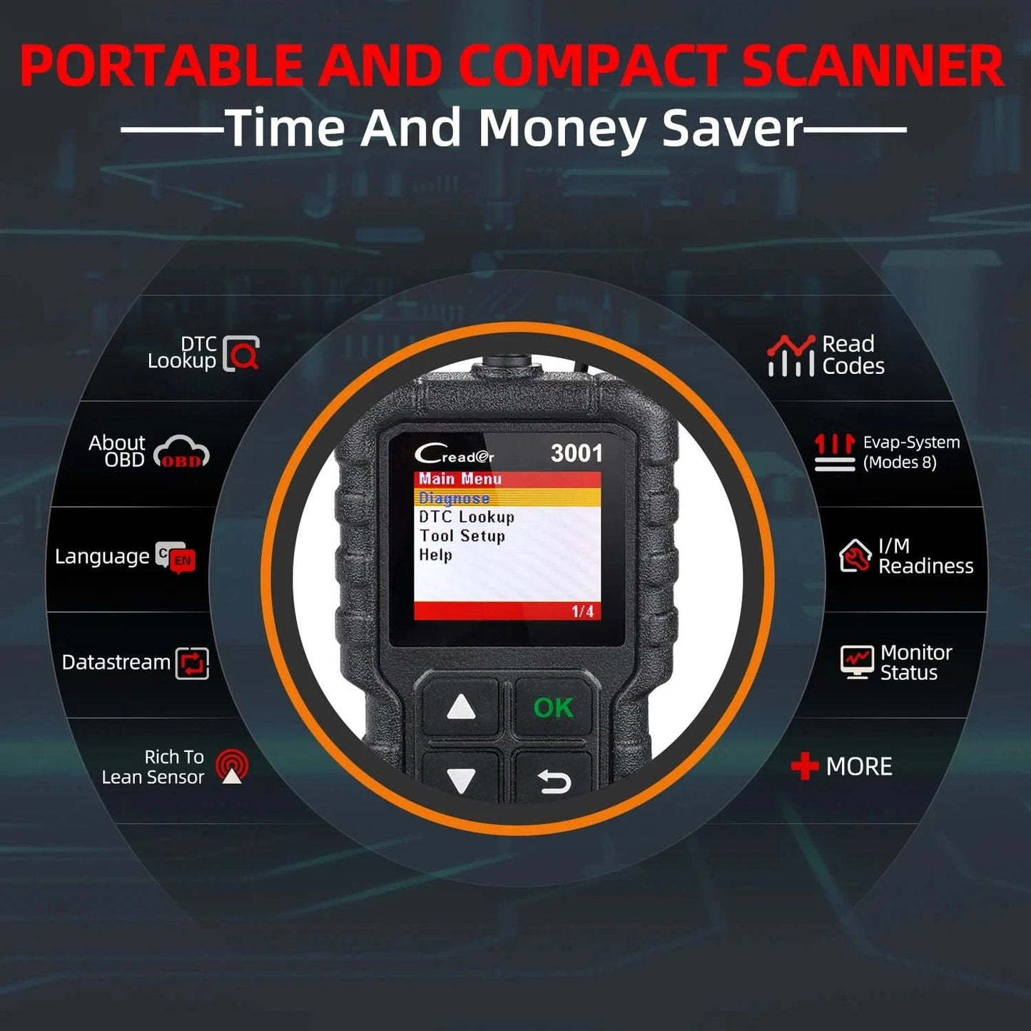 LAUNCH X431 CR3001 OBD2 Scanner Automotive Auto Full OBD2 Diagnosegerät Codeleser Scanner Kostenloses Update PK ELM 327
