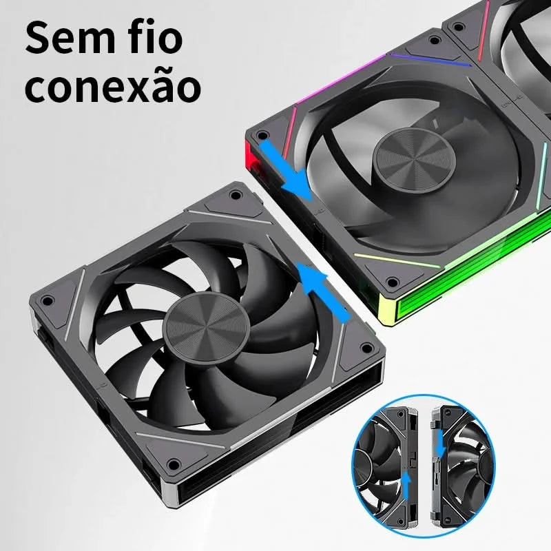 Teucer JM-5 PC Argb Light CD Texture 12cm 3in1 PWM Fan Case No Noise 800-2000rpm Water Cooling Radator Fan