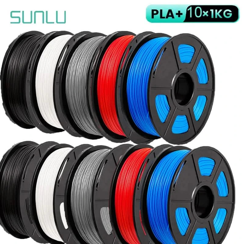 SUNLU 10KG 3D Filament PLA/PLA PLUS/PETG/Easy ABS Filament 1.75mm 10 Rollen 1KG sauber gewickeltes 3D-Drucker-Filament für 3D-Drucker