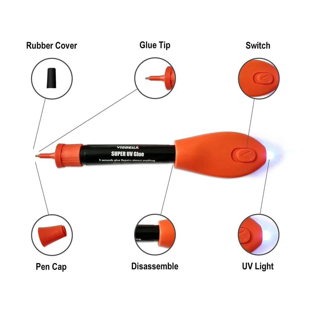 UV-Kleber Super Bonding Schweißkleber-Set UV-härtender Kleber 5 Sekunden Fix Klebstoff Dichtmittel Klebe- & Schweißkleber-Set