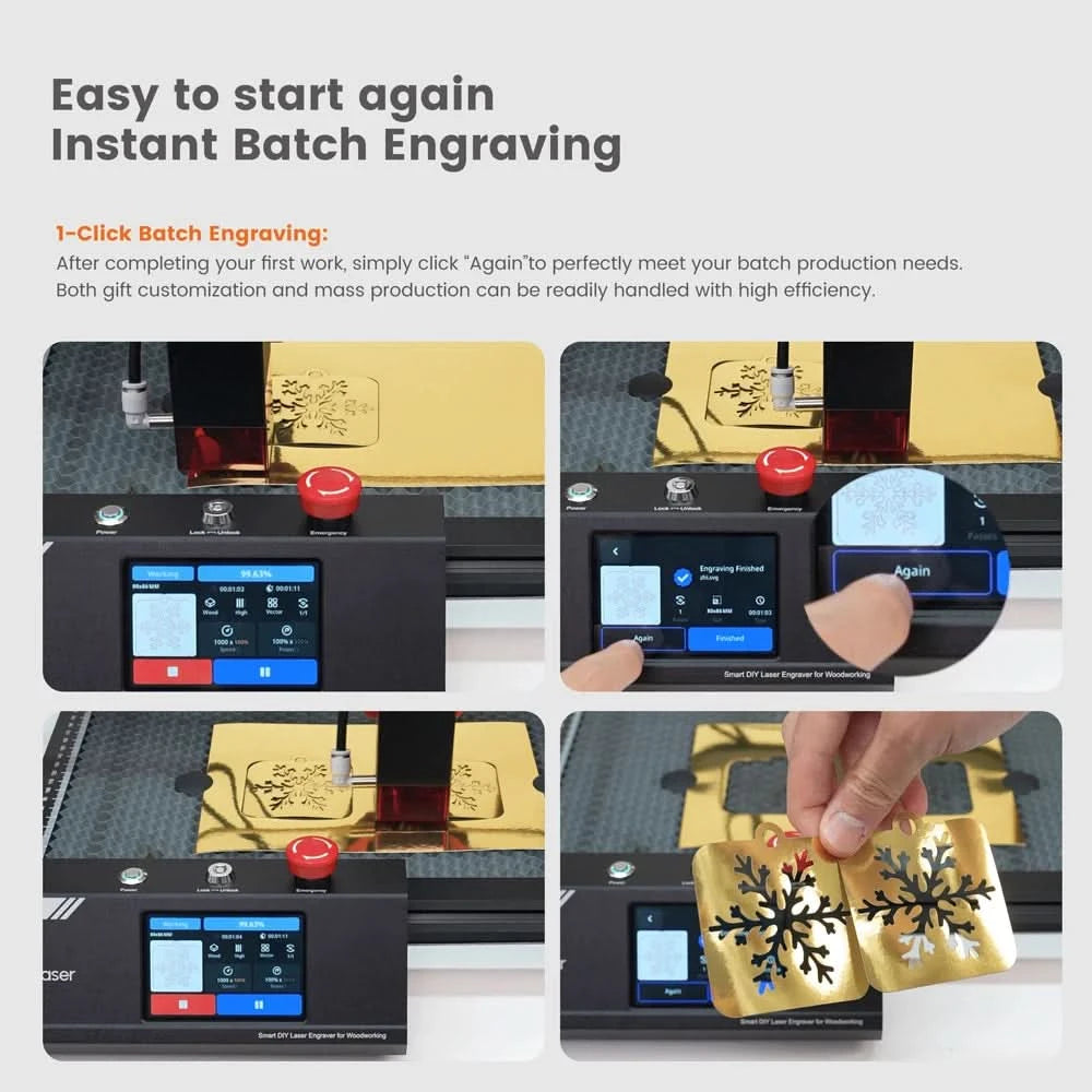 AlgoLaser DIY KIT MK2 10W for New Beginner Wood Engraving Mini Machine for DIY Crafting Glass Leather Engraving Area 400X435MM