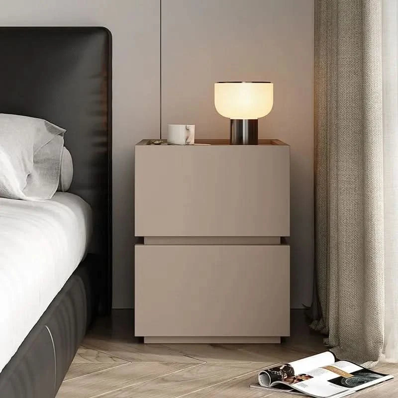 Wood Bedside Table Storage Modern Household Drawer Storage Light Luxury Bedroom Solid Wood Bedside Cabinet Locker Furniture