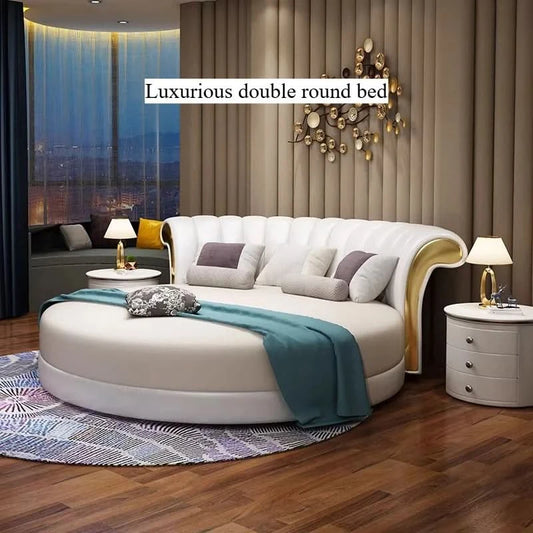 Bedroom Unique Beds Storage Cabinets Nordic Full Size Round Bed Frame Headboard Upholstery Muebles Para El Hogar Furnitures