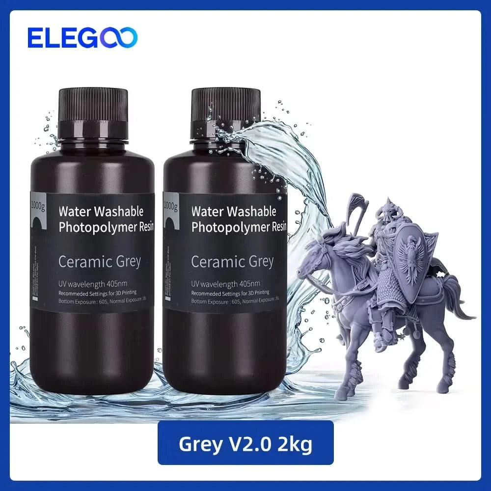 ELEGOO Water Washable 3D Druckerharz LCD UV-härtendes Harz 405nm Standard Photopolymerharz für LCD 3D-Druck 1000g 8 Farben