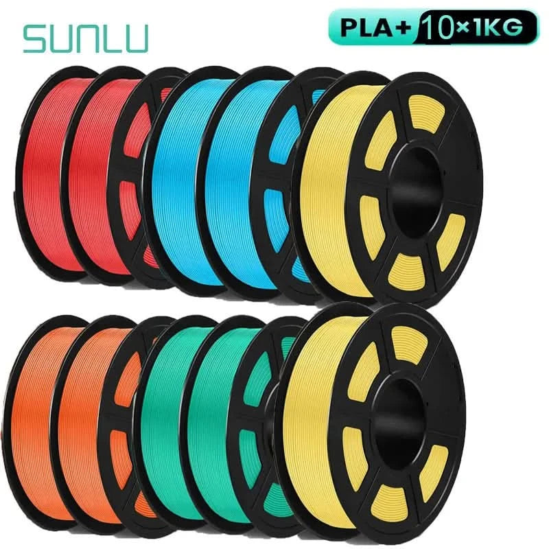 SUNLU 10KG 3D Filament PLA/PLA PLUS/PETG/Easy ABS Filament 1.75mm 10 Rollen 1KG sauber gewickeltes 3D-Drucker-Filament für 3D-Drucker