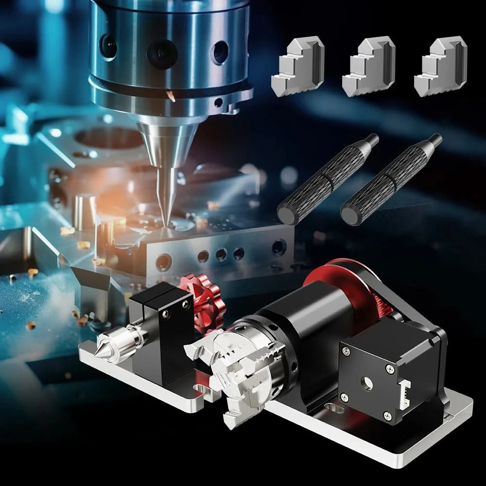 Twotrees 4. Achse CNC-Rotationsmodul-Kit für TTC450/TTC 450 PRO Rotationsrolle zum Gravieren zylindrischer Objekte Dosen