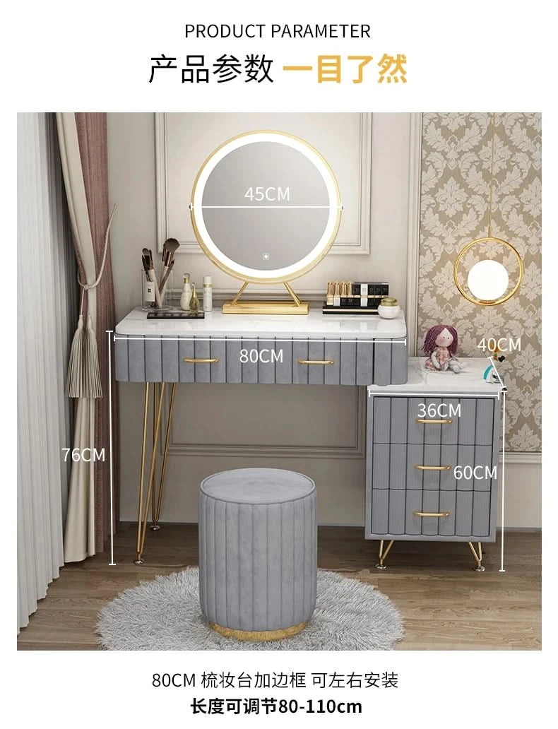 Modern Drawers Dressing Table Makeup Mirror Service Girl Pink Computer Vanity Table Living Room Vestidores Postmodern Furniture