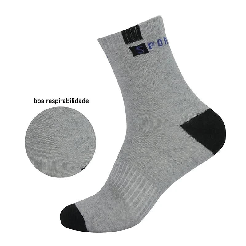 12 Pairs, Men's Cotton Socks, Breathable, Containing Cotton, Mid-top Sports Socks, Summer, Quick Dry