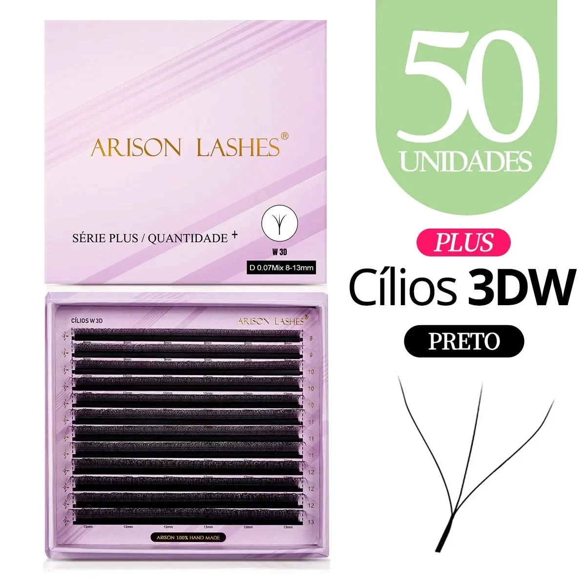 [Brazil Warehouse]ARISON Wholesale 10/30/50pcs YY/W-shape Lashes Premade Volume Eyelashes Extension 3D/4D/5D/6D/8D Lash