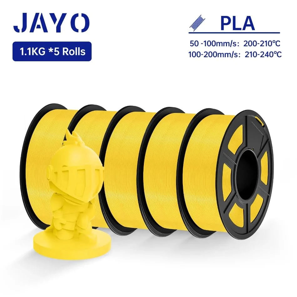 JAYO PLA Filament 1.75MM 5Rolls 3D Printer Filament PLA 100% No Bubble for FDM Coloful 3D Printing Material DIY Gift