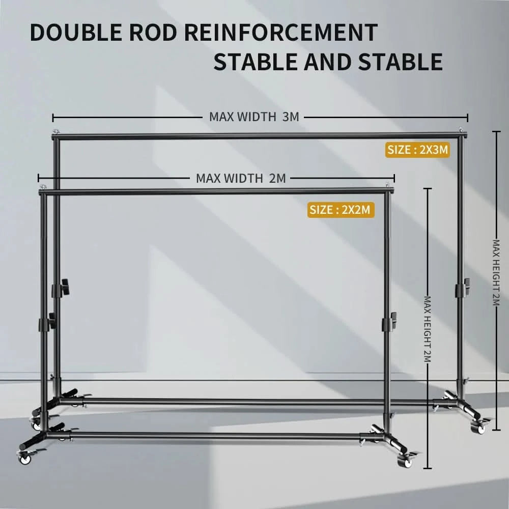 SH Double-Crossbar Backdrop Background Stand Frame Support System For Photography Photo Studio Video Muslin Green Screen