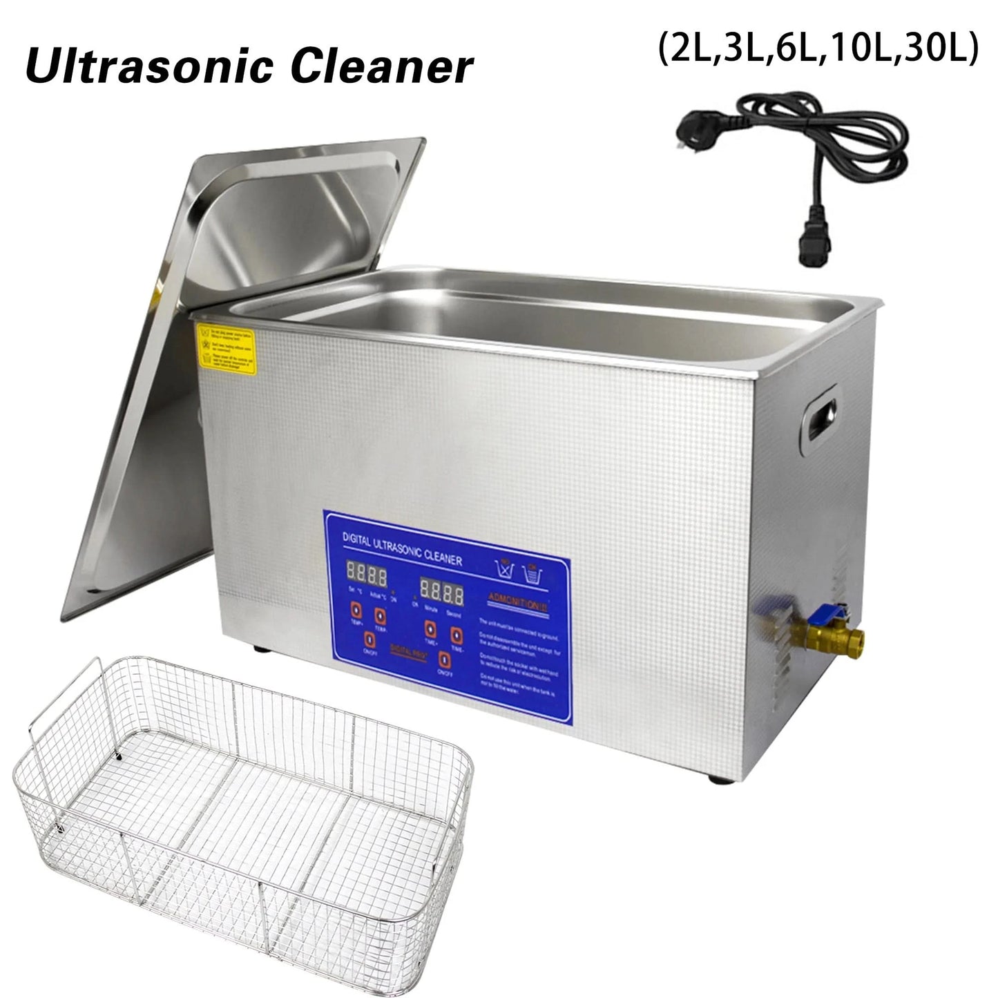 2/3/6/10L/30L Digitaler Ultraschallreiniger mit Heizfunktion 220V 40KHZ Edelstahl Ultraschallreinigungsgerät Haushaltsgerät