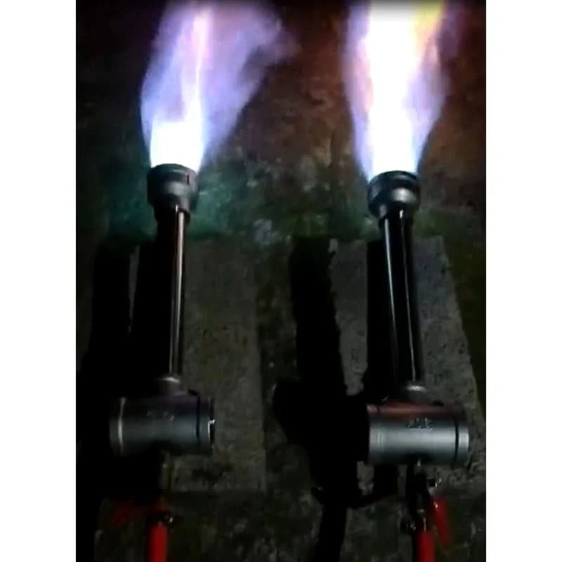 LSMIITTH Dual Gas Burner 100,000 BTU Propane Furnace Burner Forge Foundry Raku Kiln Blacksmith Assembly Flame Control System