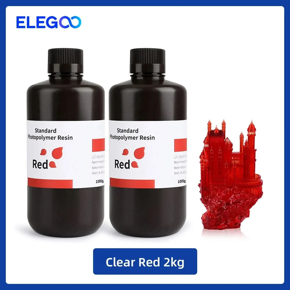 ELEGOO 3D Printer Resin LCD UV-Curing Resin 405nm Standard Photopolymer Resin for LCD 3D Printing 1000g Black Grey White Skin