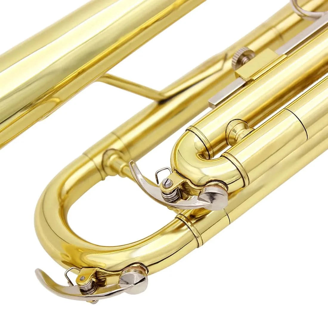 SLADE Bb Trumpet Brass body Gold-Plated B Flat Trumpet Professional Performance Brass Musical Instrument with Case Mouthpiece