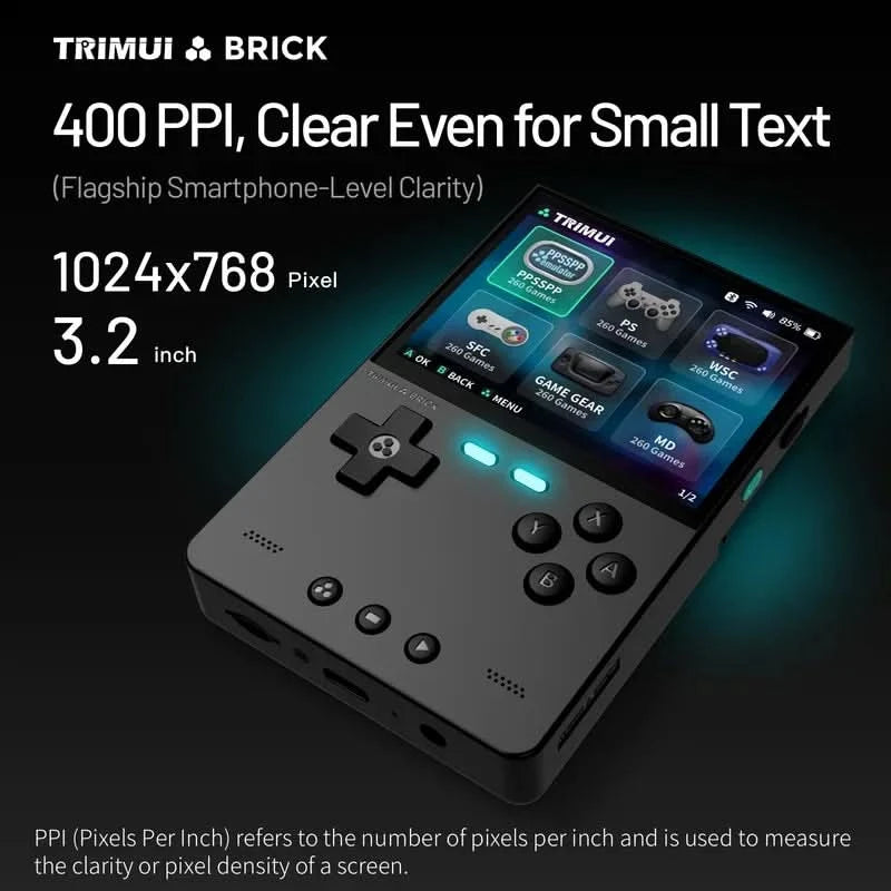 TRIMUI BRICK Handheld-Spielekonsole Tragbarer Retro-Videoplayer Spielekonsole Linux-System 3000mAh Langzeitakku LED Jungen Geschenke