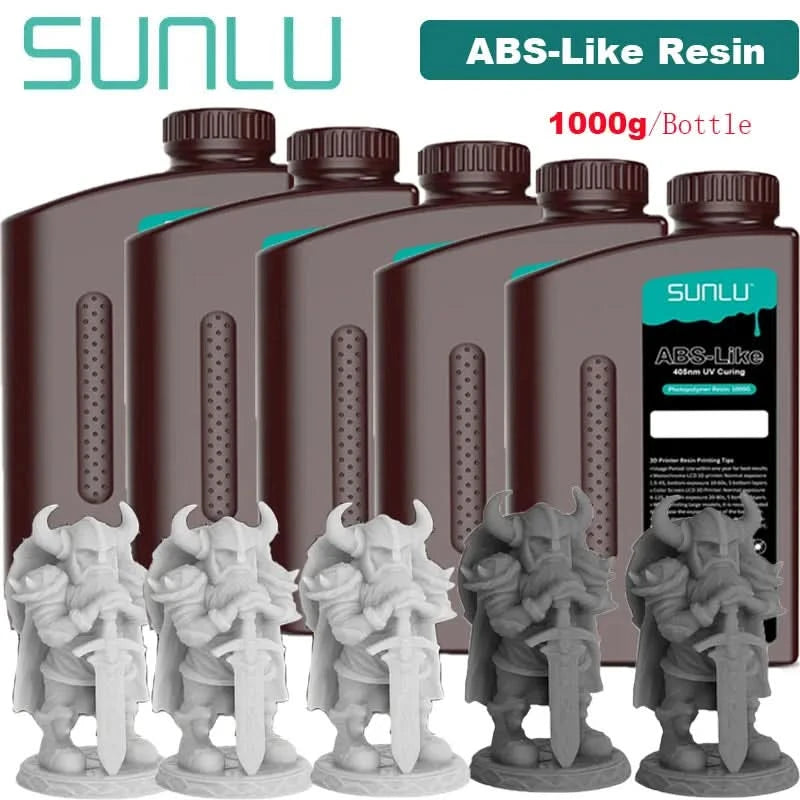 SUNLU 5KG ABS-Like/ Standard / Water-Wash/ 14K High Precision Resin 405nm Rapid UV-Curing Photopolymer Resin 1KG/Bottle