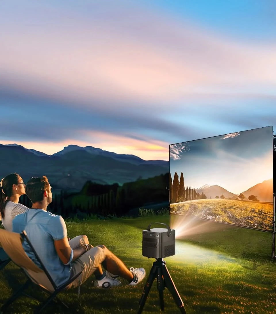 Vevshao V50 3D Tragbarer Mini-Beamer 4K HD LED WiFi 1080P Filme Video DLP Heimkino-Projektoren mit 15000mAh Akku
