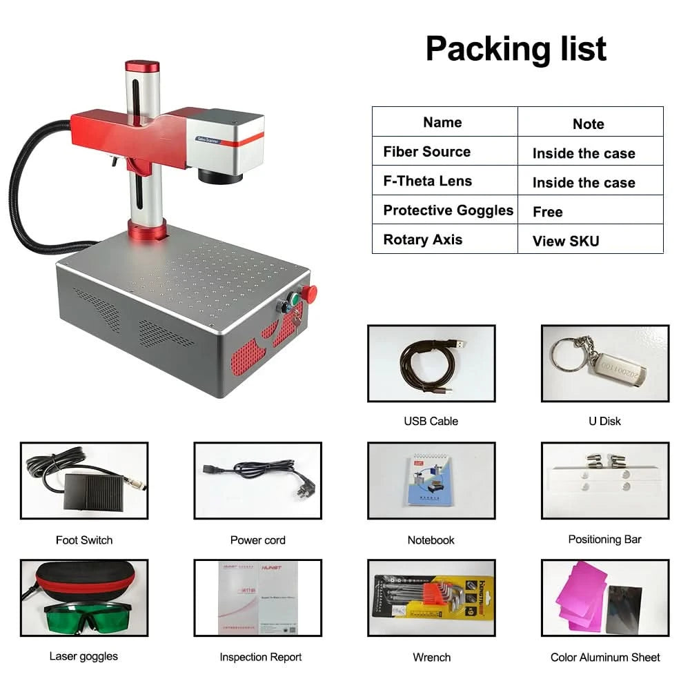 Hunst Small Laser Marking Machine MAX 30W Portable Foldable Mini Fiber Engraving Machine for DIY Marking Gifts Metal Engraving