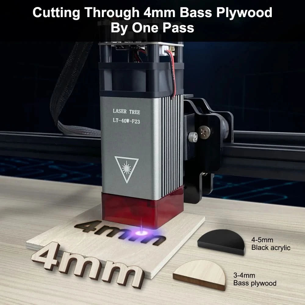 LASER TREE Lasermodul 4W 5W 10W optische Leistung mit Air Assist Laserkopf 450nm TTL Blaulicht Graveur Schneiden Holz DIY Werkzeuge
