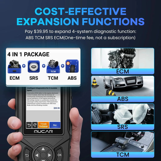 MUCAR CDE900/cde900 Pro OBD2 Diagnostic Tool 32GB Scanner Brake Airbag Transmission Engine Diagnosis Code Reader