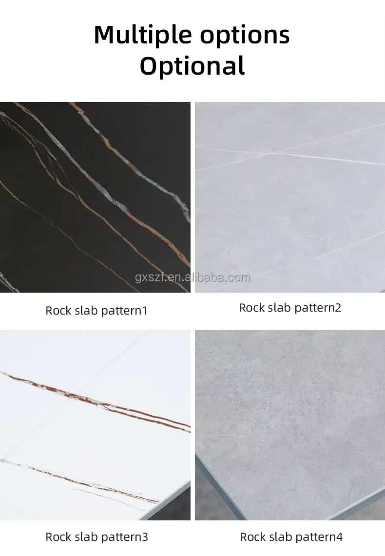 Home Furniture 120cm Rock Plate Dining Table Leisure Rectangular Table Kitchen Dining Table Light Luxury Apartment Table