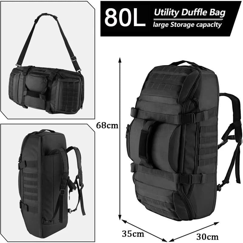 LQARMY 30L 45L 80L Sport-Reisetasche Molle Taktischer Rucksack Fitnessstudio-Sporttasche Große Seesäcke für Camping Jagd Angeln