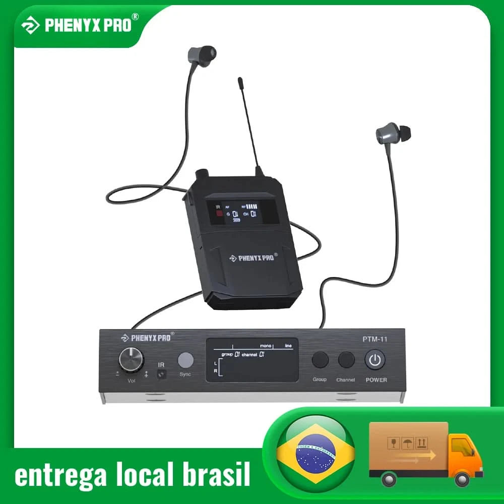 UHF Mono Wireless In-Ear Monitor System w/1 Loop Output,Separate Outputs Suitable for Band and Studio Phenyx Pro PTM-11