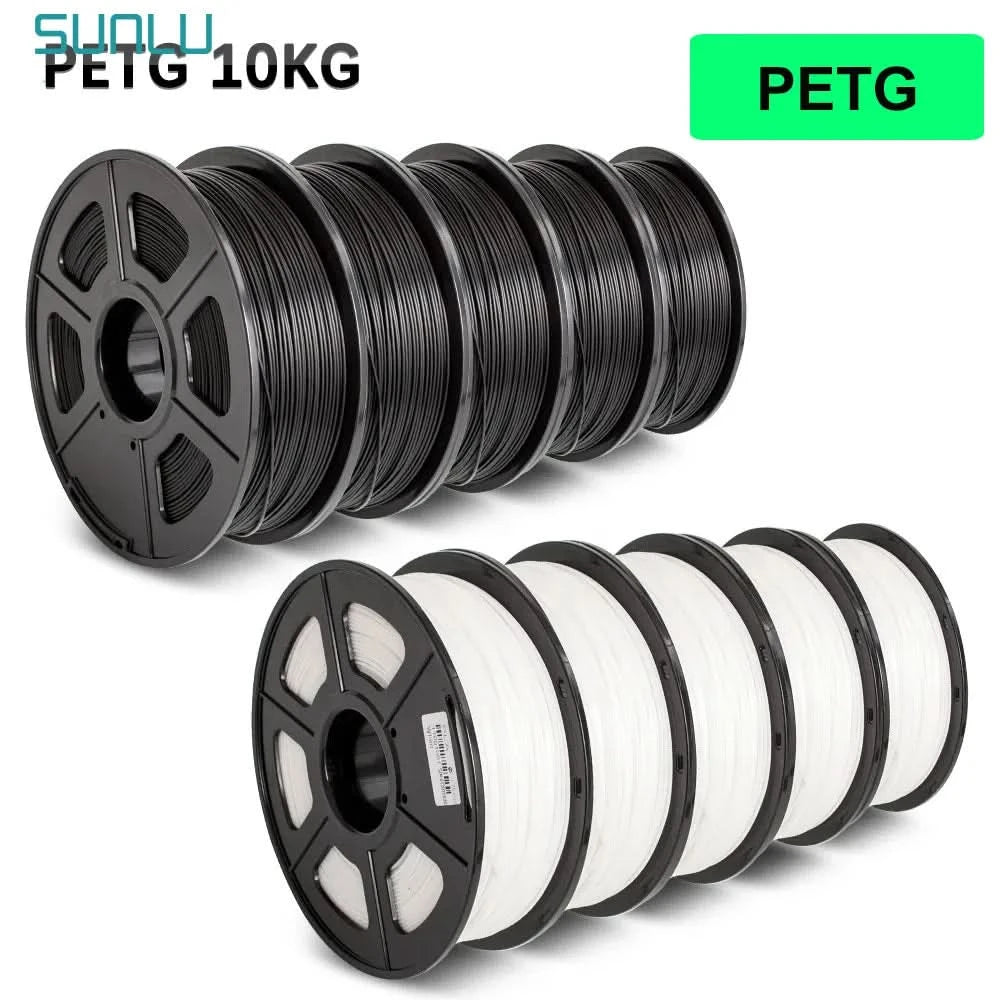 SUNLU 10KG 3D Filament PLA/PLA PLUS/PETG/Easy ABS Filament 1.75mm 10 Rollen 1KG sauber gewickeltes 3D-Drucker-Filament für 3D-Drucker