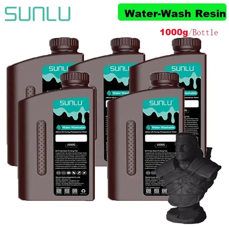 SUNLU 5KG ABS-Like/ Standard / Water-Wash/ 14K High Precision Resin 405nm Rapid UV-Curing Photopolymer Resin 1KG/Bottle