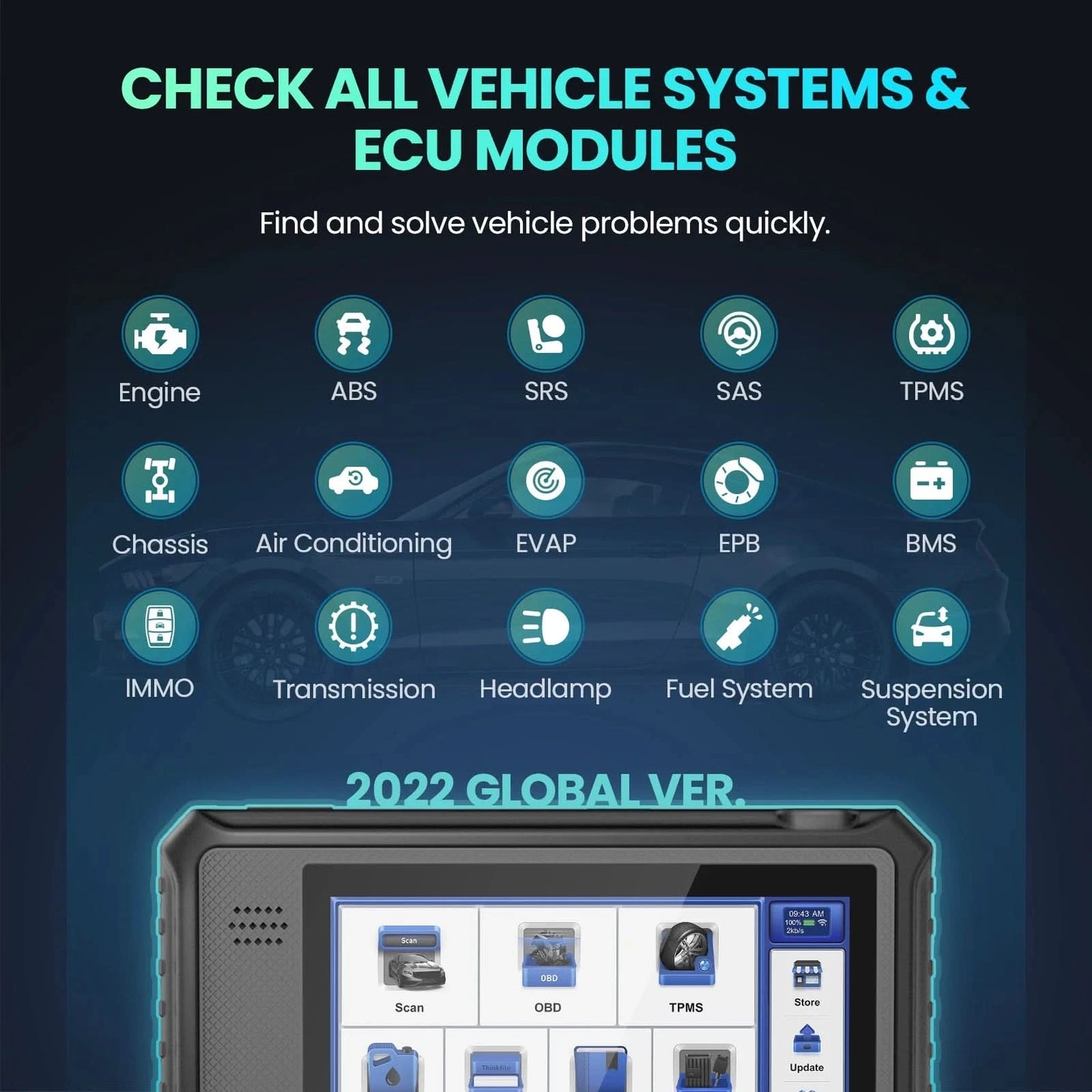 MUCAR VO6 OBD2 Auto-Diagnosetool Vollsystem Auto-Scanner Codeleser ABS-Motor 28 Resets Öl-Scan-Tools lebenslanges kostenloses Update