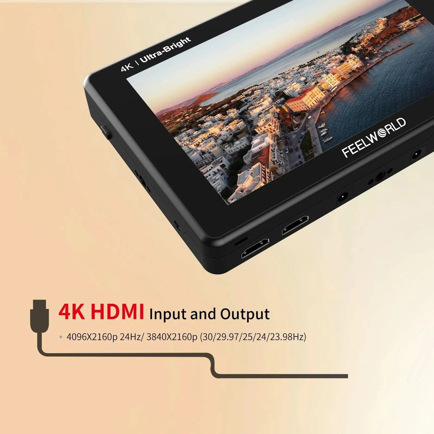 FEELWORLD LUT7 7 Inch 2200nits Touchscreen Camera Field Monitor with 3D LUT HDMI Input Output Waveform VectorScope Histogram