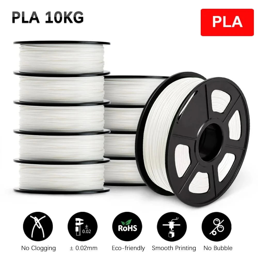 SUNLU 10KG 3D Filament PLA/PLA PLUS/PETG/Easy ABS Filament 1.75mm 10 Rollen 1KG sauber gewickeltes 3D-Drucker-Filament für 3D-Drucker