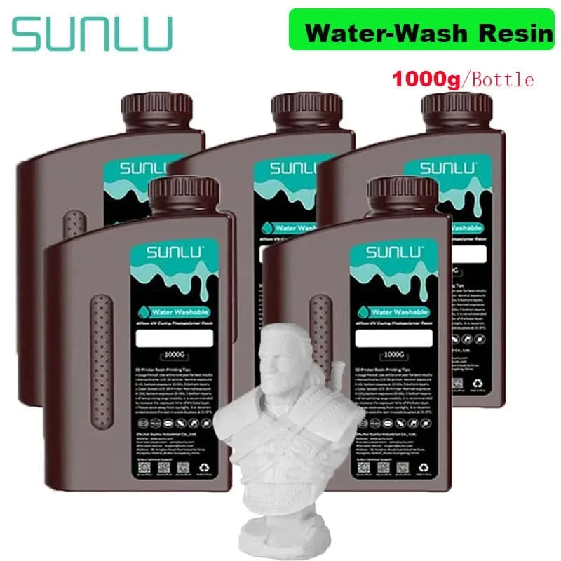 SUNLU 5KG ABS-Like/ Standard / Water-Wash/ 14K High Precision Resin 405nm Rapid UV-Curing Photopolymer Resin 1KG/Bottle