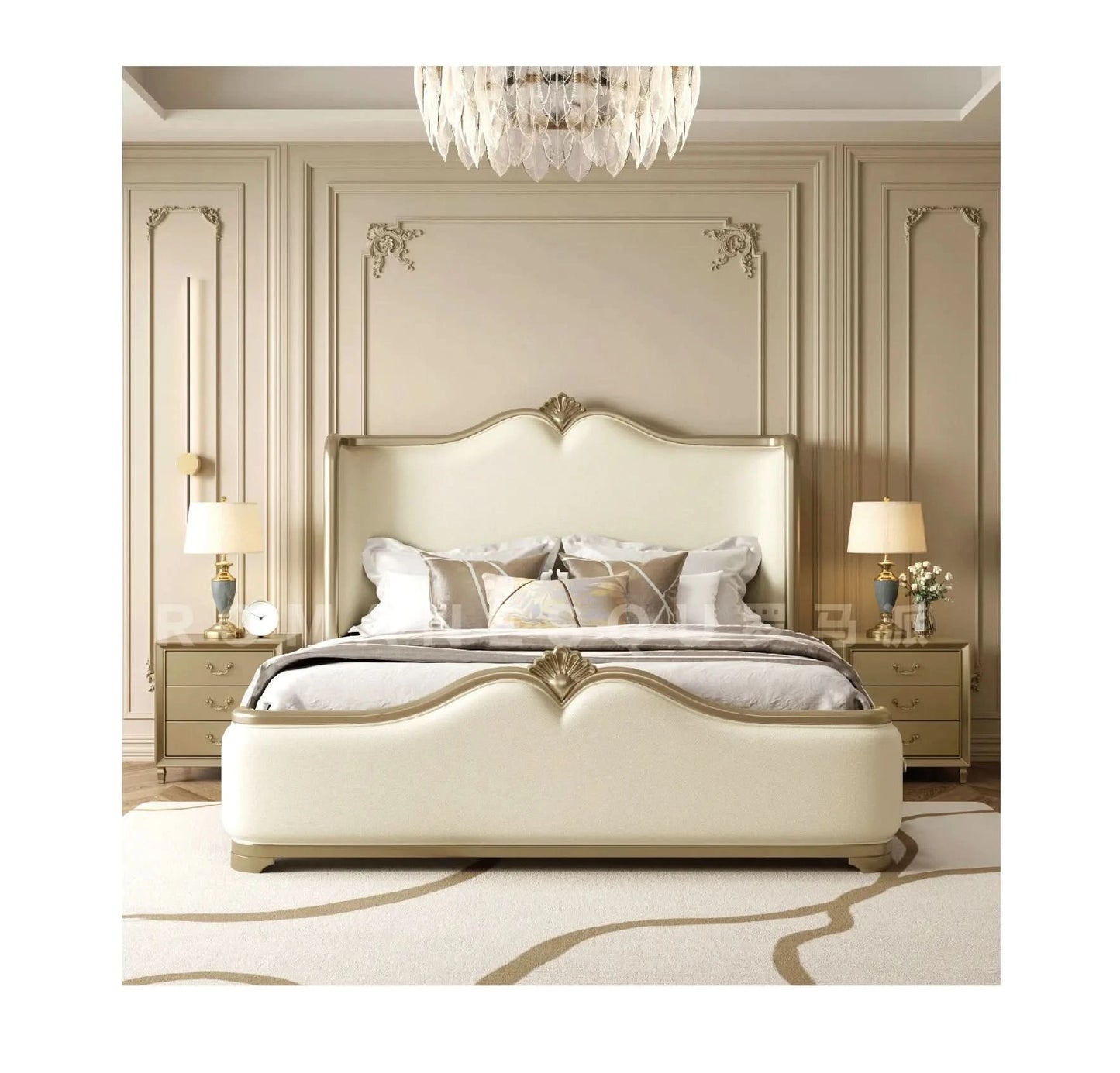 180x200cm Frame Double Bed Full Size Headboard Luxury Marriage Double Bed Queen Base Modern Clearance Adult Bedroom Furnitures