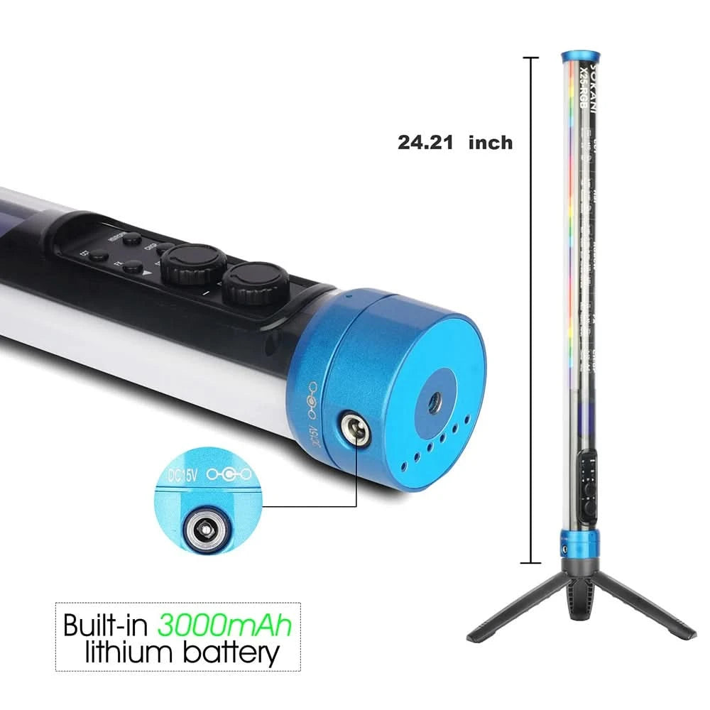 Sokani X25 RGB LED-Videoleuchte, Handheld Tube Wand Stick Licht, CTT Fotografie Beleuchtung, 3000mAh, APP-Steuerung für YouTube Tiktok