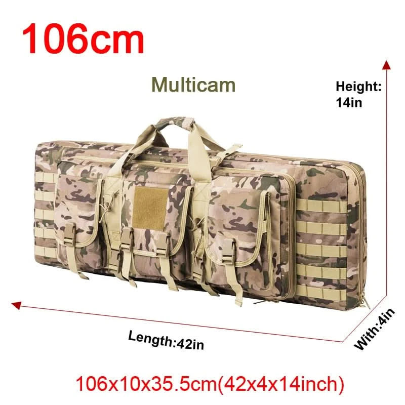 LQARMY 32 38 42 48 Zoll Taktische Doppelgewehrtasche Molle Gewehr-Tasche Scharfschützen Airsoft Gewehr-Tasche Rucksack Jagdwaffenholster