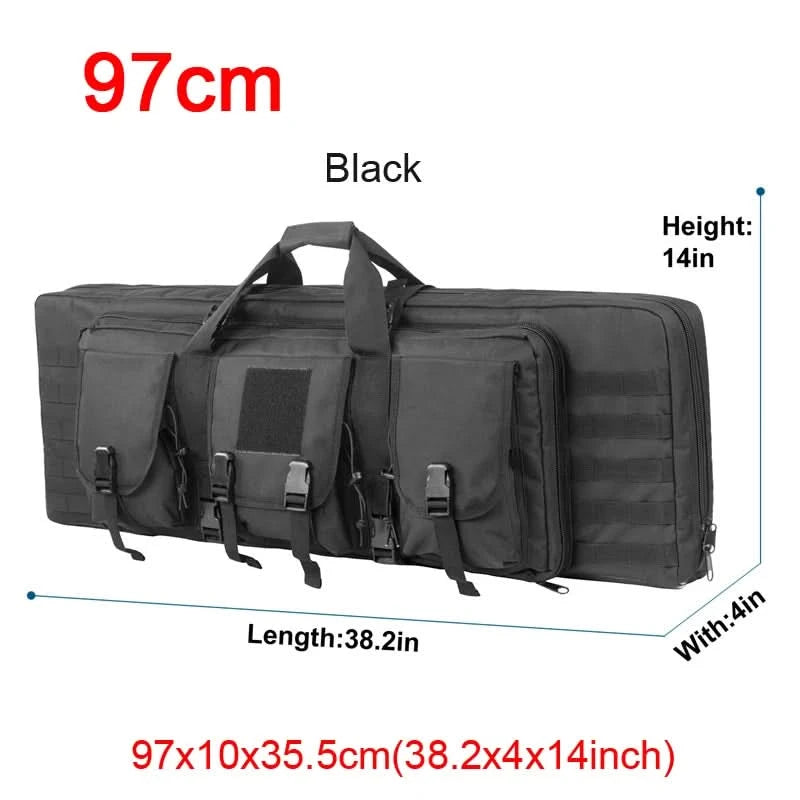 LQARMY 32 38 42 48 Zoll Taktische Doppelgewehrtasche Molle Gewehr-Tasche Scharfschützen Airsoft Gewehr-Tasche Rucksack Jagdwaffenholster